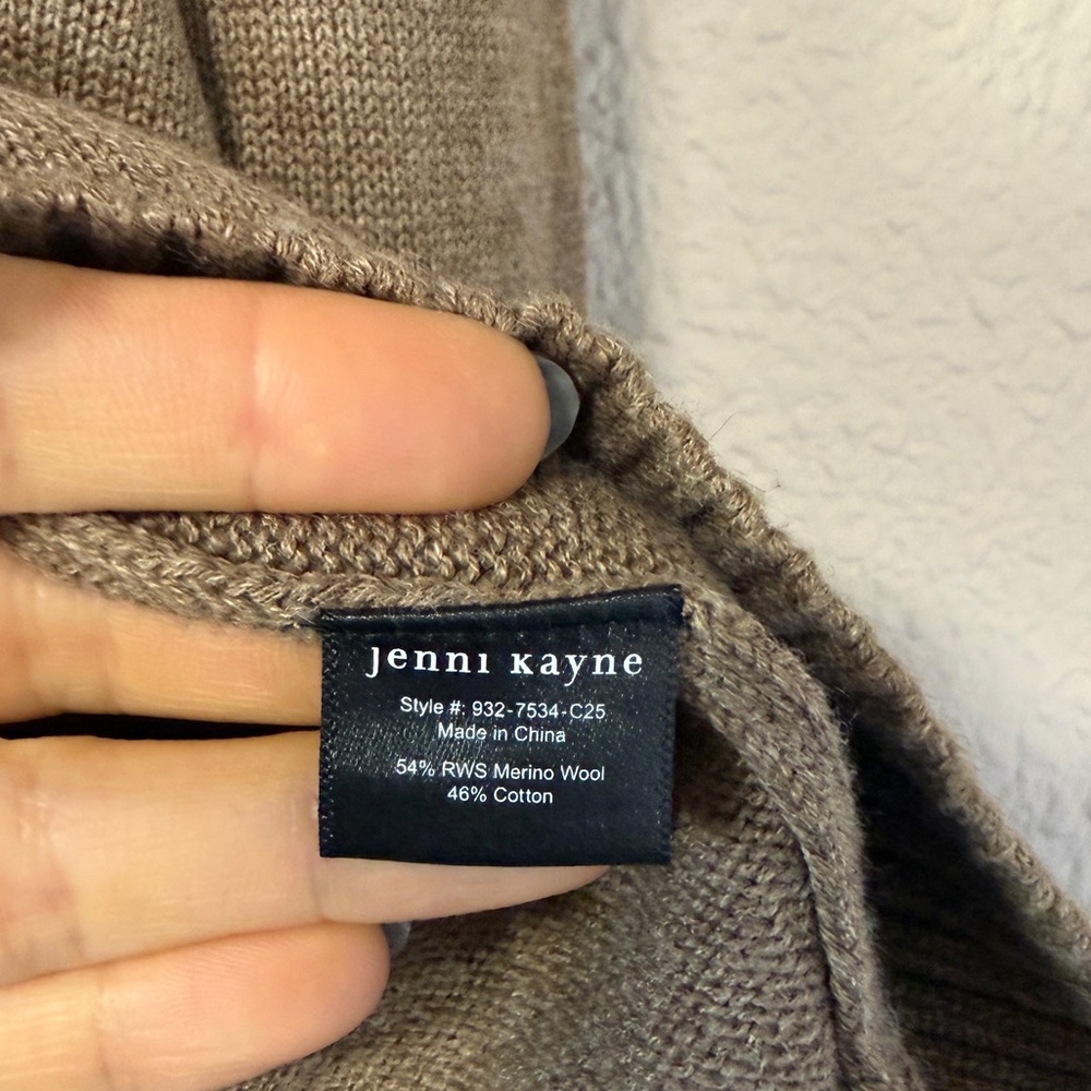 NWOT Jenni Kayne Simone V-Neck Sweater S Cotton Merino Oversized Neutrals Summer - Picture 7 of 8